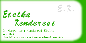 etelka kenderesi business card